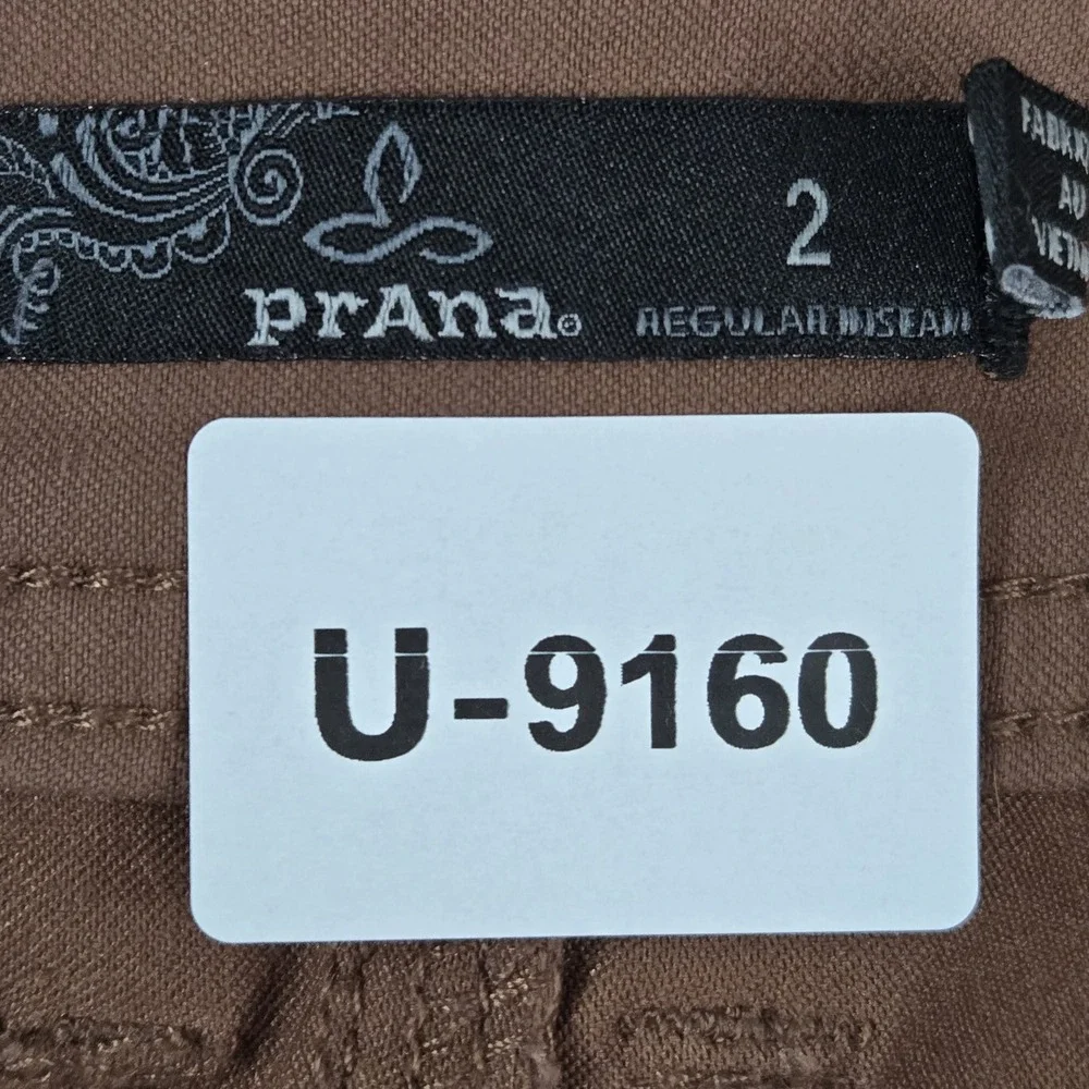 Prana Women‎ Pants 2 Brown Chino Elastane Nylon Drawstring 28
